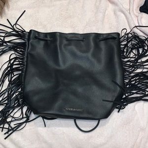 Black VS drawstring backpack